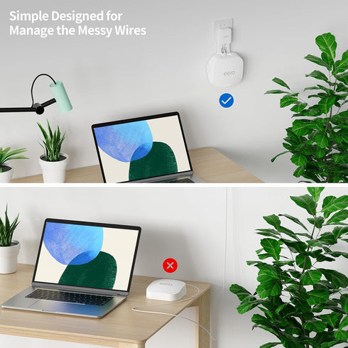 Relassy Wall Mount Holder for eero Pro 6e/Pro 6, Outlet Wall Stand Bracket Compatible with eero Pro 6e/Pro 6 Mesh Wi-Fi System Extender Router (1 ...