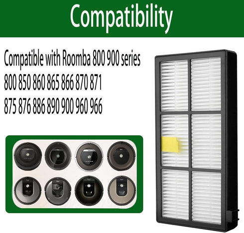 StylishClean12 Pack Hepa Filters Replacement Compatible for Roomba 800 900 series 801 805 850 860 870 877 880 890 891 895 960 961 980 981 985 Robo...