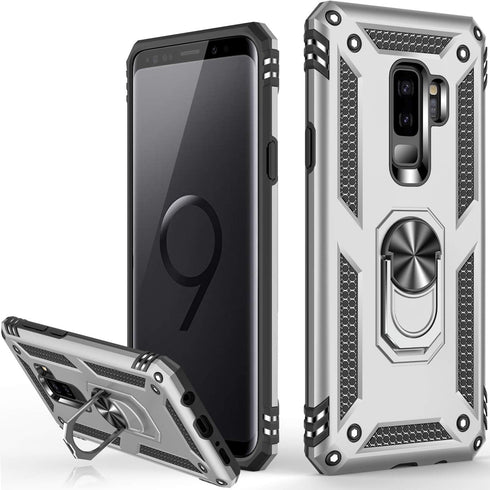 LUMARKE for Galaxy S9+ Plus Case,Pass 16ft. Drop Tested with Magnetic Ring Kickstand Compatible with Car Mount Holder,Military Grade Protective Ph...