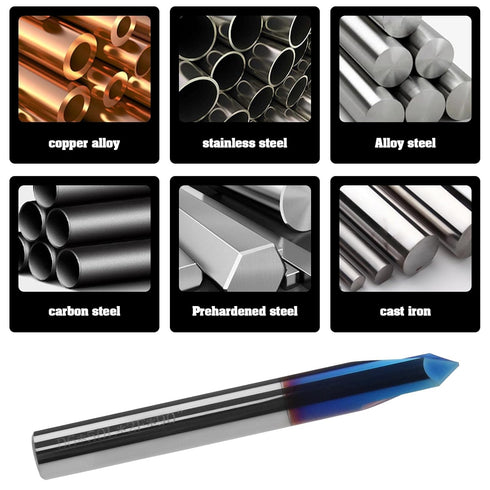 The Lord of the Tools Chamfer End Mill 2 Flutes Chamfer Cutter 6mm Shank Tungsten Steel V Groove Router Bit Power Tool Accessories for Machine Too...