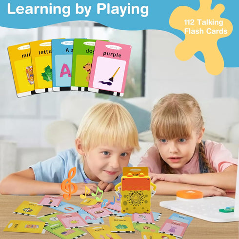 Talking Flash Cards,112 Cards with 224 Sight Words Kids Toddler Flash Cards Learning Toys,Educational Pocket Speech Autism Therapy Sensory Toys Gi...