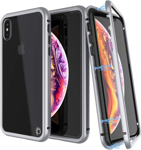 Punkcase Magnetic Shield, Protective Metal Frame Case W/TPU Layer | 9H Tempered Glass Clear Back & Attachable Screen Protector | Strong Magnetic C...