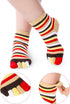 SATINIOR 6 Pairs Rainbow Stripe Toe Separated Socks Cotton Full Finger Toe Socks for Women(Bright Color)...