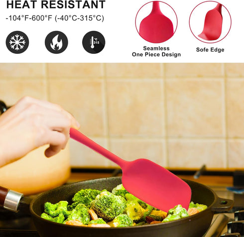 Silicone Spatula Set, 4 Pcs Heat Resistant Rubber Spatula, Spatulas for Kitchen Use, Kitchen Spatulas for Nonstick Cookware, Silicone Kitchen Uten...