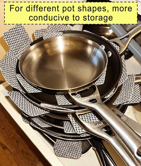 Pot and Pan Protectors Cookware for Stacking 12 Pcs (10" 14" 15"), Cookware Protector Set, Pots and Pans Dividers, Avoid Scratching Marring Protec...