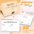 50 Pcs Recipe Cards for Bridal Shower - 4x6 Recipe Cards Box for Newlyweds, Wooden Recipe Box With Cards, Double-sided Blank Recipe Notecards for ...
