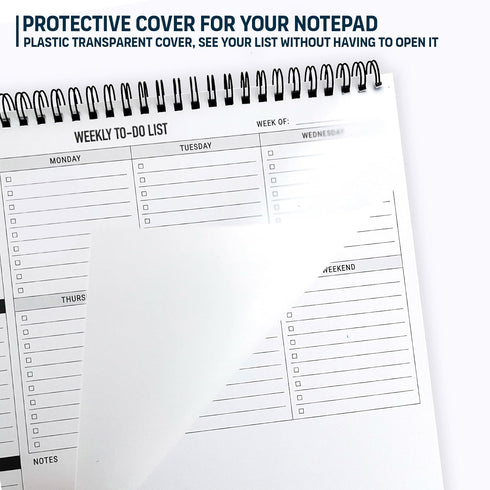 Weekly Planner To Do List Pad - 8.5x11" 52 Sheets Spiral - Desk Notepad with Multiple Sections - Undated Planning Notebook Checklist, Todo Agenda ...
