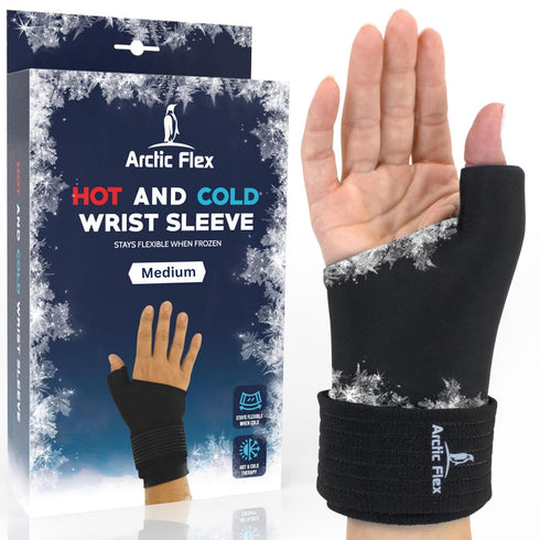 Arctic Flex Wrist Ice Pack Wrap - Extra Strength Hot & Cold Therapy - Reusable Hand & Thumb Freeze Sleeve - FSA/HSA Approved for Arthritis, Carpal...