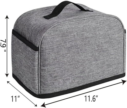 iFedio Toaster Cover 4 Slice with Storage Pockets, Toaster Dust Cover, Washable & Waterproof (Grey)...