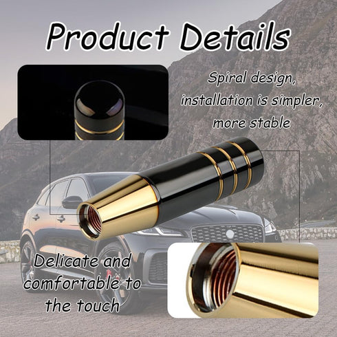 Car Gear Shift Knob Cover, Black Gold Shifting Lever, Car Shift Head Knob, Aluminum Alloy Car Gear Lever Stick Shifter Handle, Universal Car Inter...