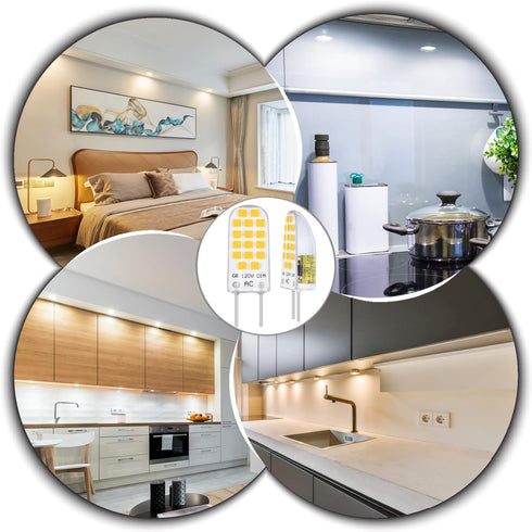 G8 LED Bulb, 20W Equivalent G8 Light Bulb, 2W 120V G8 Bi Pin Base, Dimmable, Daylight White 5000K, 10Packs...