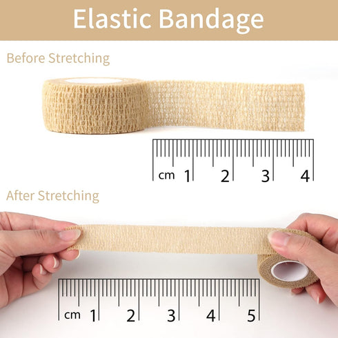 1 Inch Wide Skin Colour Elastic Self- Adhesive Bandage Finger Tape,Wrap Bandages, for Wrist and Ankle Sprains & Swelling...