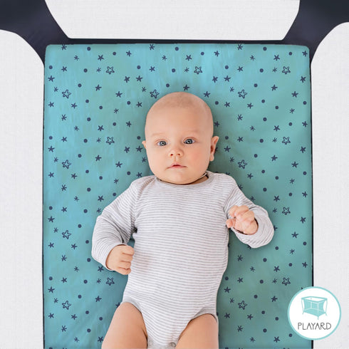 The Peanutshell Pack n Play Sheets, Fitted Mini Crib Sheets, Playard Sheets, Playpen, Portable Crib Bedding for Boy or Girl, Celestial Space 3 Pac...