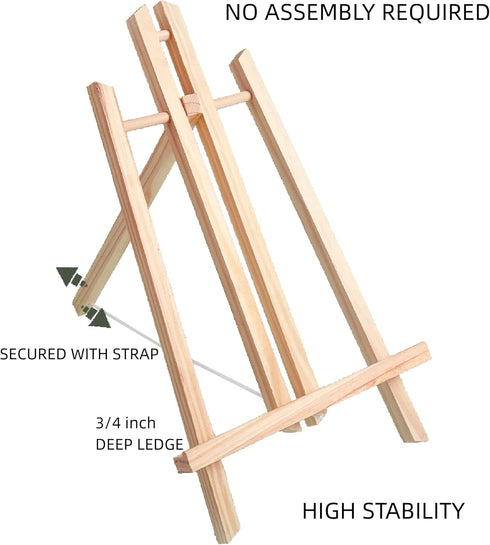 11" Small Tabletop Display Stand A-Frame Artist Easel, Beechwood Tripod, Painting Party Easel for Students Classroom Table...