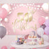 50 and Fabulous Backdrop Banner Happy 50th Birthday Background Decorations Fifty for Women Her Anniversary Photography Party Supplies Rose Gold, P...