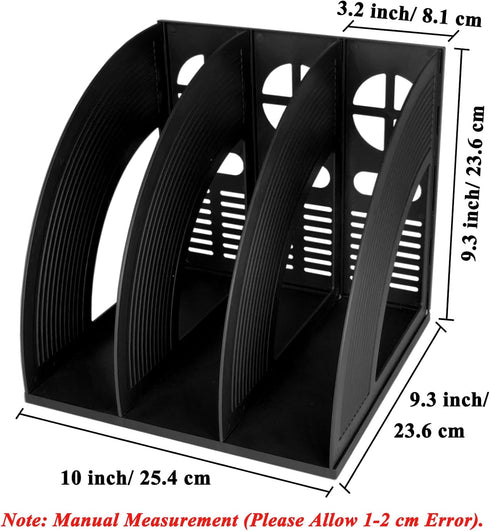 SAYEEC Magazine Holder Sturdy Binder Holder Desk File Sorter Plastic File Folder Organizer Stand Book Shelf Dividers Vertical Storage Rack Desktop...