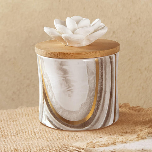 Scentsationals Ceramic Flower Passive Diffuser - Aesthetic Scented Essential Oils - Small Aromatherapy Aroma Diffuser - Electric Fragrance Home Ai...