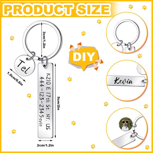 Gisafai 30 Pcs Laser Engraving Stainless Steel Keychain Blanks Engravable Metal Keychains for DIY Crafts Back to School Gifts...