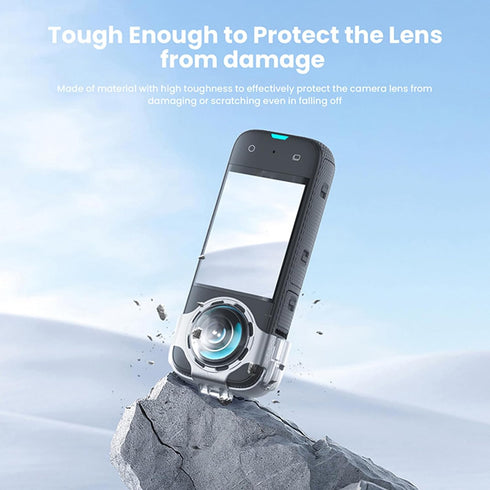 LICHIFIT Transparent PC Lens Cap for Insta360 X3 Panoramic Camera Lens Guard Cover Lens Protective Frame Case Accessories...
