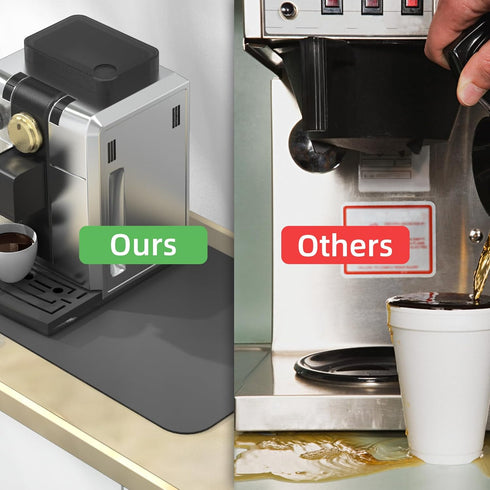 Coffee Mat ,24"X16"Coffee Maker Mat for Countertops, Coffee Bar Accessories ?Absorbs Quickly To Hide Stains, Rubber Non-Slip Design,Dish Drying Ma...