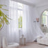 Anjee White Sheer Curtains 45 Inches Long 2 Panels Set Rod Pocket Window Treatment Sheer Voile Drapes for Kids Room Bedroom Living Room Kitchen, 5...