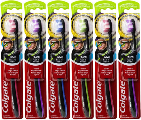 Colgate 360 Fresh N' Protect Toothbrush, Ultra Compact, Soft (Colors May Vary) - Pack of 6...