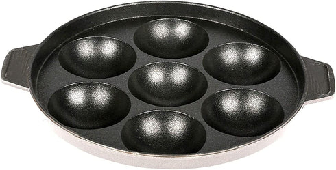 SHRIYA Appam Patra Paniyaram Non-Stick Pan 7 Cavities Non-Stick Appam Patra Appam Chetty Paniyaram Pan Patra with Stainless Steel Lid...