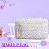3 Pcs Quilted Makeup Bag Large Cosmetic Bag Floral Makeup Bag Travel Aesthetic Cute Kawaii Toiletry Cosmetic Pouch with Zipper for Women Gifts Hom...