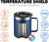 ALOUFEA 12oz Stainless Steel Insulated Coffee Mug with Handle, Double Wall Vacuum Travel Mug, Tumbler Cup with Sliding Lid, Navy...