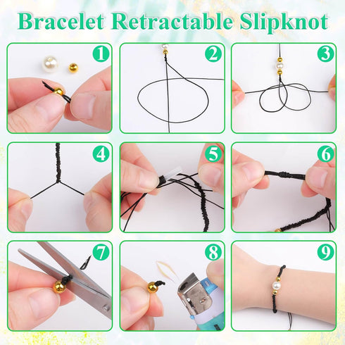 Black Nylon String, Anezus 0.8mm Nylon Thread Chinese Knotting Cord Tarred Twine Outdoor String for Braided Bracelets, Beading, Necklaces, Macrame...