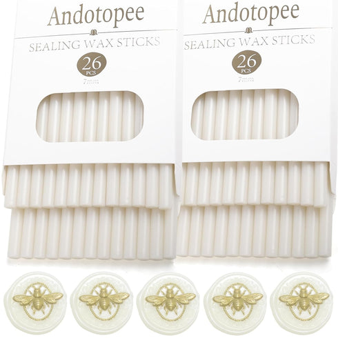 52pcs Translucent Sealing Wax Sticks, Andotopee Glue Gun Wax Seal Sticks for Wax Seal Stamp, Premium Sealing Wax for Envelope Letter Seal Wedding ...