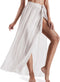 Eicolorte Beach Wrap Maxi Skirt for Women Bathing Suit Swim Bikini Cover Up Sarong (White, 4-12)...