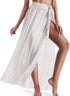 Eicolorte Beach Wrap Maxi Skirt for Women Bathing Suit Swim Bikini Cover Up Sarong (White, 4-12)...