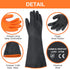 18" XL Size Latex Chemical Resistant Gloves, Reusable Heavy Duty Long Rubber Gloves Dishwashing Gloves, Industrial Safety Gloves for Men, Forearm ...