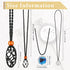 66 Pieces Empty Stone Holder Quartz Stone Necklace Cord Fish Netted Cord Adjustable Crystal Holder Spiral Bead Cages Pendants Black Waxed Necklace...