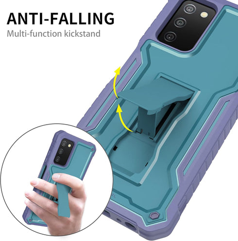 DUOPAL for Samsung Galaxy A03s 5G Case, Military Grade Protection Shockproof Case with Tempered Glass HD Screen Protector and Kickstand Compatible...