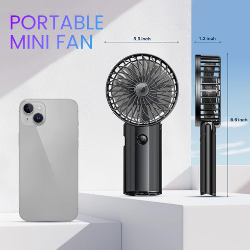 Handheld Portable Mini Fan Rechargeable: Small Hand Personal Fans Tripod 4 Speed Wind Cooling Air Cool Blow for Travel Face lash Indoor Outdoor De...