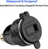 iMESTOU Aluminium DIN Hella USB Plug to Dual USB Charger Adapter with LED Voltmeter Waterproof for 12V/24V BMW Ducati Motorcycles......