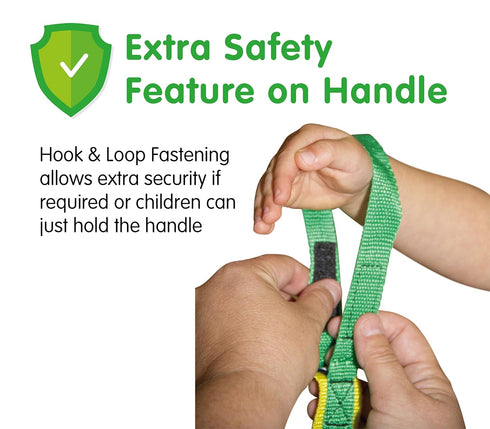 Grab & Go Children's Walking Rope (6 child). Teacher Designed. Extra Safety Feature on Handles. Strong Fabric & Heavy Duty Stitching. Includes Lea...
