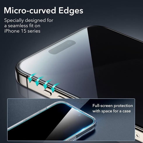 ESR 3+1 Pack for iPhone 15 Pro Max Privacy Screen Protector Set, Anti-spy Tempered-Glass Privacy Screen Protector, Micro-curved Edges, Case Friend...