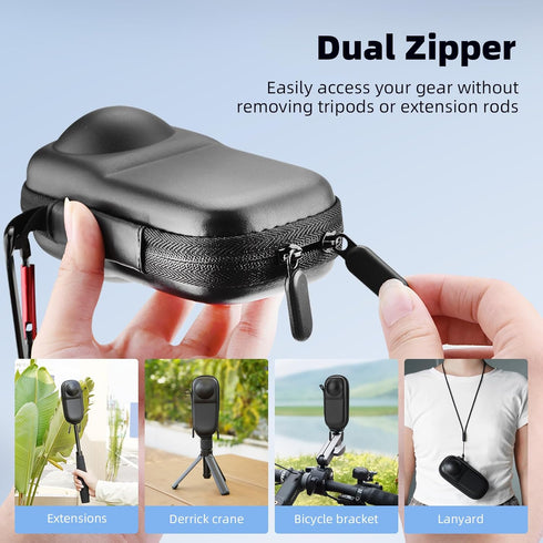 Carrying Case for Insta 360 X4 (for Original Lens Cap), Portable Small Storage Bag Protective Cover Hard Shell Travel Protector with Wrist Strap C...