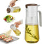 Glass Olive Oil Dispenser Bottle & Oil Sprayer Bottle 2 In 1 for Kitchen Cooking, Auto Flip Cap, 18oz White...