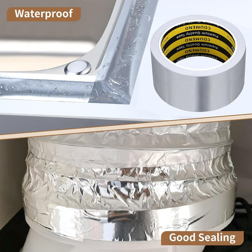 Aluminum Foil Tape, 2inX66FT/20m, High Temperature Heavy Duty Insulating Adhesive Metal Duct Tape, for Plumbing Systems, HVAC, Dryer Vents, Furnac...