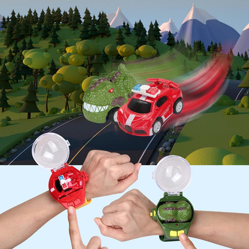2023 Remote Control Car Watch Toys with LED Light,2.4 GHz Mini Racing Cars Wrist Toy for Kids,RC Small Car Interactive Outdoor Game Christmas East...