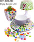 400g/0.88lb DIY Mosaic Tiles for Crafts, Colorful Glass Mosaic Kits for Adults, 280 Pcs Various Shapes Stained Glass Mosaic Tiles,Children Handmad...