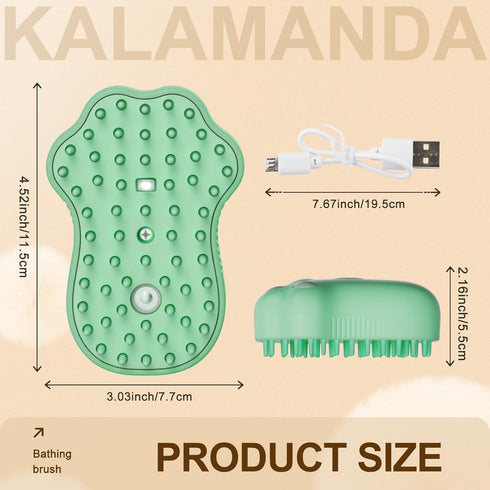 Cat Steam Brush for Shedding, 4 in 1 Steamy Cat Brush with Cleanser, Dog Massage Grooming Brush with Release Button, Pet Hair Cleaning Misting Com...