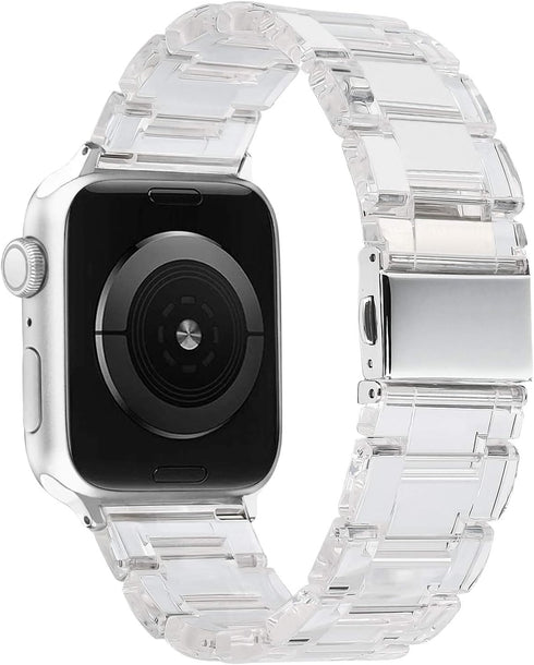 V-MORO Resin Bands Compatible with Apple Watch Band 42mm/41mm/40mm Series 10/9/8/7 Fashion Lightweight Bracelet Replacement with Stainless Steel B...