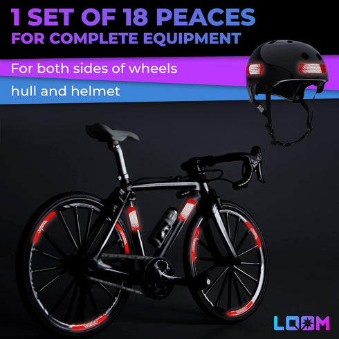 Reflective Stickers for Bikes 18pc (red)-Waterproof, High Visibility Bike Stickers for Flat Surfaces-Nighttime Safety Reflective Stickers for Helm...