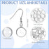 50 Pieces Earrings Wire Hooks Blanks Bezel Trays with 50 Pieces 12 mm Glass Cabochons Setting, Silver Stainless Steel Earring Blanks for DIY Jewel...