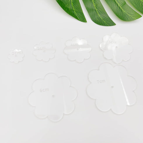 Set of 6 Flower Shape Acrylic Sashiko Stencils for Hand Quilting and Embroidery (Flower)...